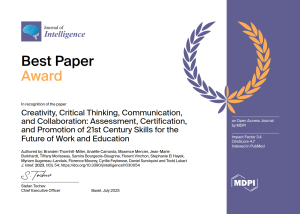 Best Paper Award screenshot of certificate